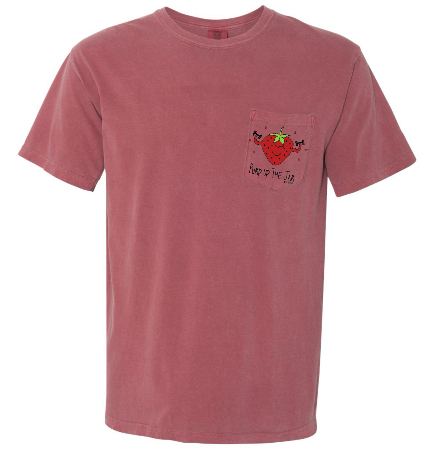 Pump Up The Jam Strawberry Pocket Tee