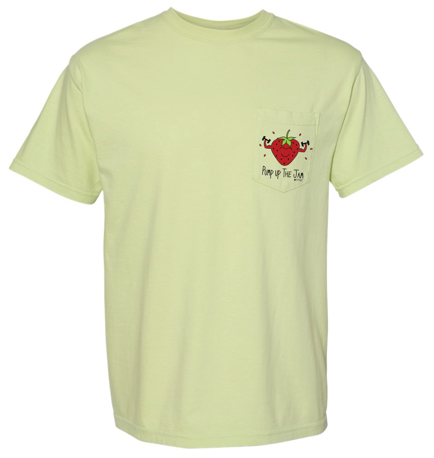 Pump Up The Jam Strawberry Pocket Tee