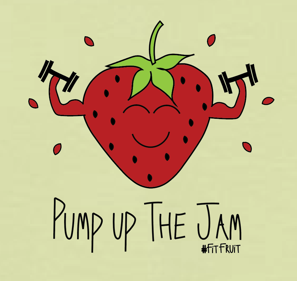 Pump Up The Jam Strawberry Pocket Tee